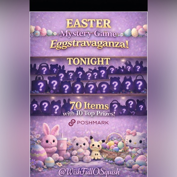 Squishmallows Other - 🐰EASTER MYSTERY GAME!!🐣 with WISH FULL O’ SQUISH!! 70 Items with 10 Top 🏆 TONITE